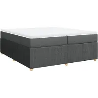 Syfax Boxspringbett mit Matratze Dunkelgrau 200x200 cm Stoff