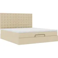 Syfax Ottoman-Bett mit Matratze Creme 180x200 cm Stoff