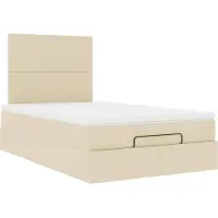 Syfax Ottoman-Bett mit Matratze Creme 120x190 cm Stoff