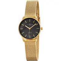RUBICON Elegante Damenuhr ty255640, 28 mm Gehäuse, Quarzwerk, Saphirglas, Gold Schwarz