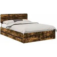 Syfax Bettrahmen Geräucherte Eiche 140 x 190 cm Holzwerkstoff