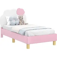 Syfax Kinderbettgestell mit Kopfteil Rosa 70 x 140 cm PU