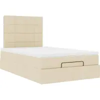 Syfax Ottoman-Bett mit Matratze Creme 120x190 cm Stoff