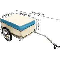 Merkloos Fahrradanhänger – 50 kg – Beige-Blau – Aluminium