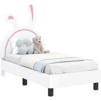 Syfax Kinderbettgestell mit Kopfteil Weiß 70 x 140 cm PU