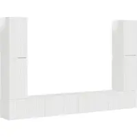 Syfax TV-Schrankset 8 pcs Hochglanz Weiß Holzwerkstoff