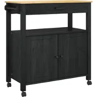 Syfax Küchentrolley MONZA Schwarz 84 x 40 x 88,5 cm Massivholz Kiefer