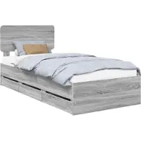 Syfax Bettrahmen Graues Sonoma 100 x 200 cm Holzwerkstoff