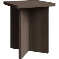 Selsey Qubeo – Couchtisch 42 cm, quadratisch mit Kreuzgestell, Holzoptik Esche Braun