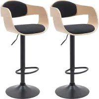 CLP 2er Set Barhocker Kingston B Stoff - natura/schwarz