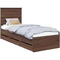 Syfax Bettrahmen Braun Eichen-Optik 75 x 190 cm Ingenieurs Holz