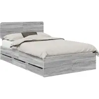 Syfax Bettrahmen Graues Sonoma 120 x 190 cm Holzwerkstoff