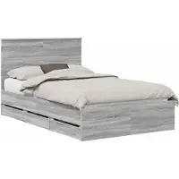 Syfax Bettrahmen Graues Sonoma 120 x 190 cm Ingenieurs Holz