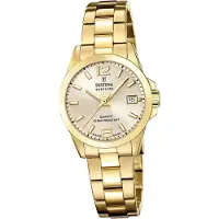 Festina Damenuhr Swiss Made Armbanduhr Edelstahl gold D2UF20050/2
