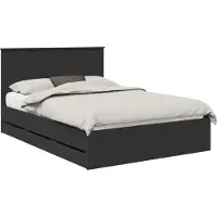 Syfax Bettrahmen mit Schubladen Schwarz 140 x 190 cm Ingenieurs Holz