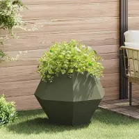 Prolenta Maison Exclusive - Pflanzkübel Olive Grün 75 x 75 x 60 cm Stahl
