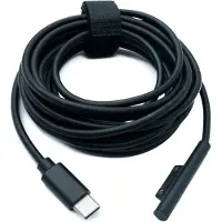 System-S USB 3.1 Kabel 3 m Ladekabel für Microsoft Surface in Schwarz