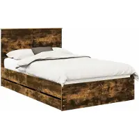 Syfax Bettrahmen Geräucherte Eiche 120 x 190 cm Ingenieurs Holz