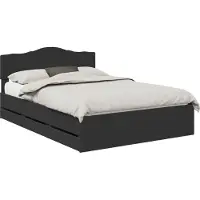 Syfax Bettrahmen mit Schubladen Schwarz 140 x 190 cm Ingenieurs Holz