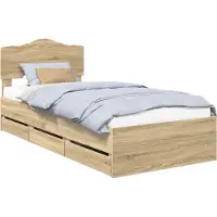 Syfax Bettrahmen Sonoma-Eiche 100 x 200 cm Ingenieurs Holz