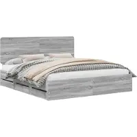 Syfax Bettrahmen Graues Sonoma 200 x 200 cm Ingenieurs Holz