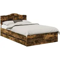 Syfax Bettrahmen Geräucherte Eiche 135 x 190 cm Ingenieurs Holz