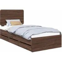 Syfax Bettrahmen Braun Eichen-Optik 90 x 200 cm Ingenieurs Holz