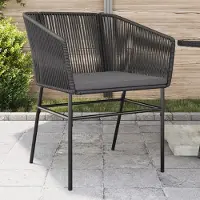 vidaXL "im Angebot" Gartenstühle 2 Stk. - bis 150 kg - mit Kissen Schwarz Poly Rattan - Stapelsessel CC16997