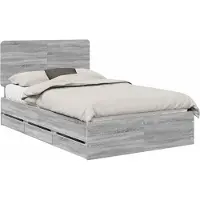 Syfax Bettrahmen Graues Sonoma 120 x 190 cm Ingenieurs Holz