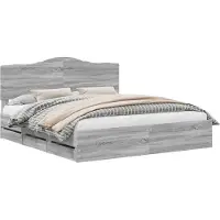 Syfax Bettrahmen Graues Sonoma 180 x 200 cm Ingenieurs Holz