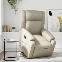 Prolenta Maison Exclusive - Relaxsessel mit Aufstehhilfe Creme Kunstleder