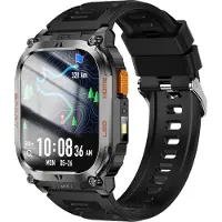 INF GPS Sport Smartwatch Metall Silikon 2.01" TFT Bildschirm für Outdoor 3-teilig Schwarz