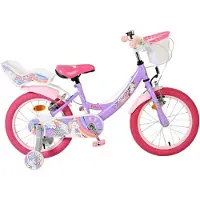 Volare Unicorn Kinderfahrrad - Mädchen - 16 Zoll - Lila - Zwei Handbremsen