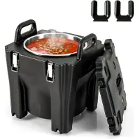 Costway Kühlbox 30L Isolierbox inkl. Rollen mit Bremse, stapelbare Thermobox mit Edelstahl-Innenseite & 2 Griffen, Warmhaltebox Kühl oder Warm halten