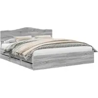 Syfax Bettrahmen Graues Sonoma 200 x 200 cm Ingenieurs Holz
