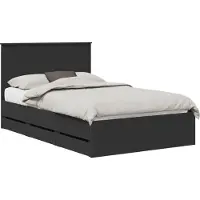 Syfax Bettrahmen mit Schubladen Schwarz 120 x 190 cm Ingenieurs Holz