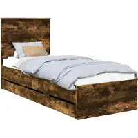 Syfax Bettrahmen Geräucherte Eiche 75 x 190 cm Ingenieurs Holz