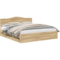 Syfax Bettrahmen Sonoma-Eiche 200 x 200 cm Ingenieurs Holz