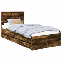 Syfax Bettrahmen Geräucherte Eiche 90 x 190 cm Ingenieurs Holz