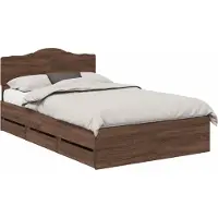 Syfax Bettrahmen Braun Eichen-Optik 120 x 190 cm Ingenieurs Holz