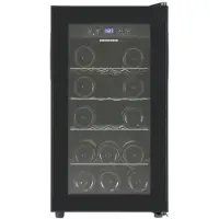Heinner HRV-A52DRM18 Weinkühlschrank 55L, 8 Flaschen, LED-Display, 4 Holzregal, Schwarz