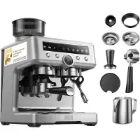 MOVA S20 Pro Siebträgermaschine mit Mahlwerk, 20 Bar Espressomaschine, Dual-Boiler- & Dual-Pumpen-System, Milchaufschäumer, Silber
