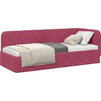 Syfax Eckbettgestell Weinrot 80 x 200 cm Samt
