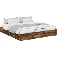 Syfax Ottoman Bettgestell Geräucherte Eiche 203 x 160 x 25 cm