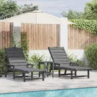 Syfax Sonnenliege 2 pcs Hellgrau 195,5 x 53 x 98,5 cm Polyethylen