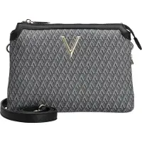 Mario Valentino Stilvolle schwarze Pochette für Damen mit praktischem Schultergurt