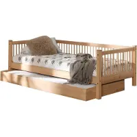 Vipack Kabinenbett Forrest 90 x 200 cm mit Rollbett - Buche