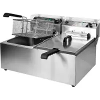 YATO Gastro Zweikammer-Fritteuse 2x5000W 2x17l