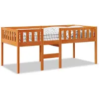 Syfax Kinderbett ohne Matratze Wachsbraun 90x200 cm Massivholz Kiefer