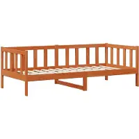Syfax Tag-Bett mit Matratze Wachsbraun und Weiß 90 x 200 cm